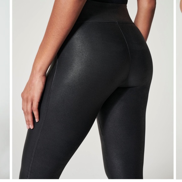 SPANX FAUX LEATHER LEGGINGS size xs - Picture 3 of 6